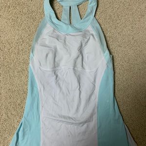 Lulu lemon blue and white tank top